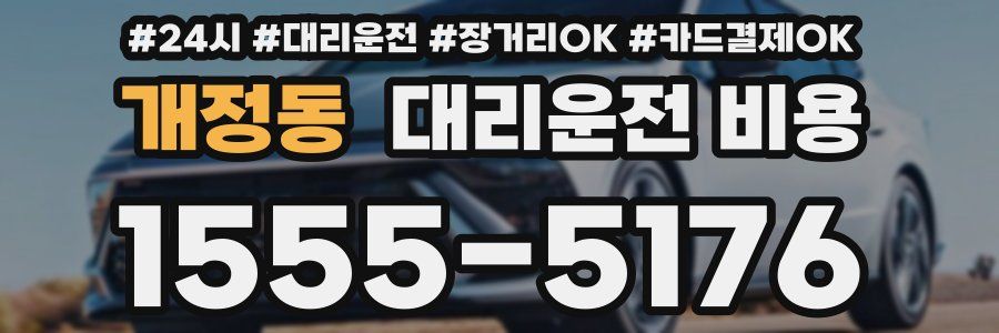 개정동 대리운전 비용