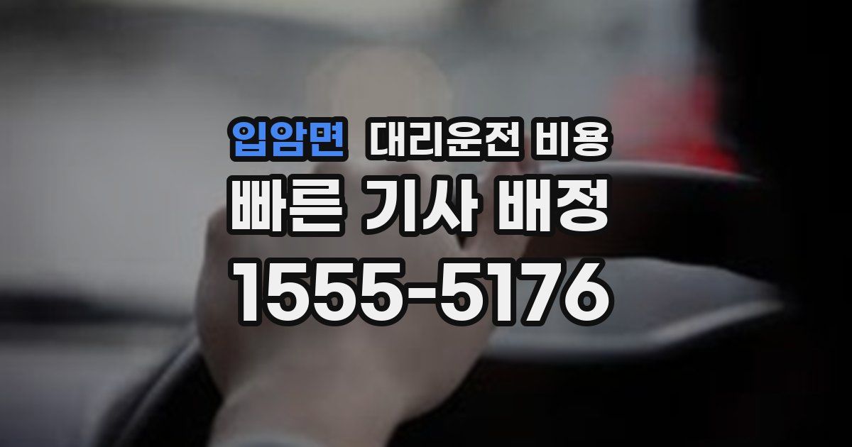 입암면 대리운전 가격