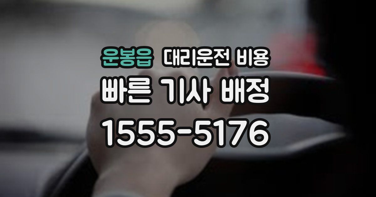 운봉읍 대리운전 가격