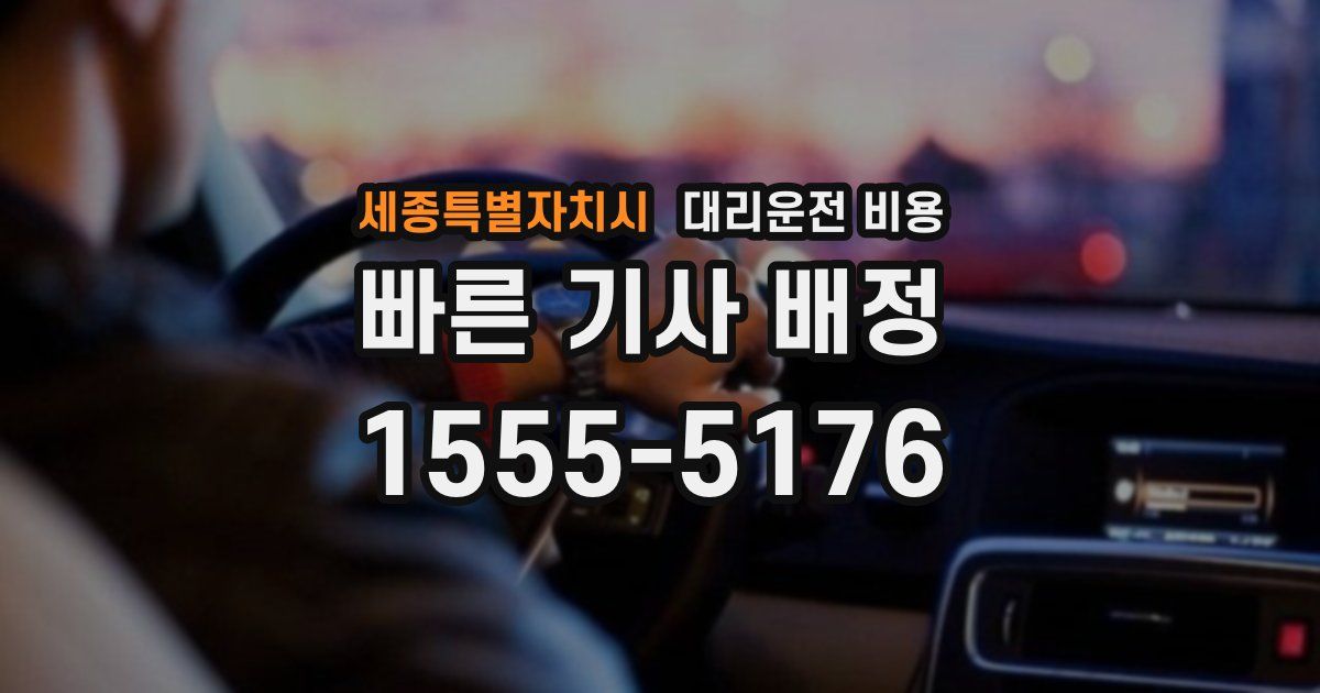 세종특별자치시 대리운전 가격
