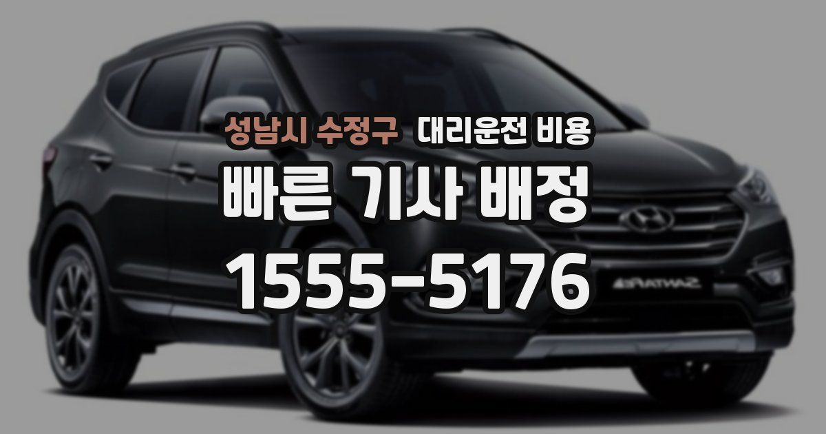 성남시 수정구 대리운전 가격