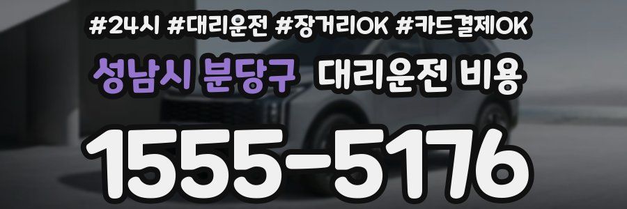 성남시 분당구 대리운전 비용