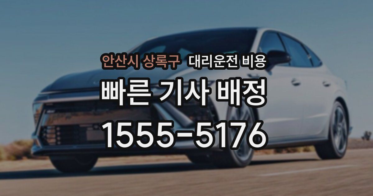 안산시 상록구 대리운전 가격