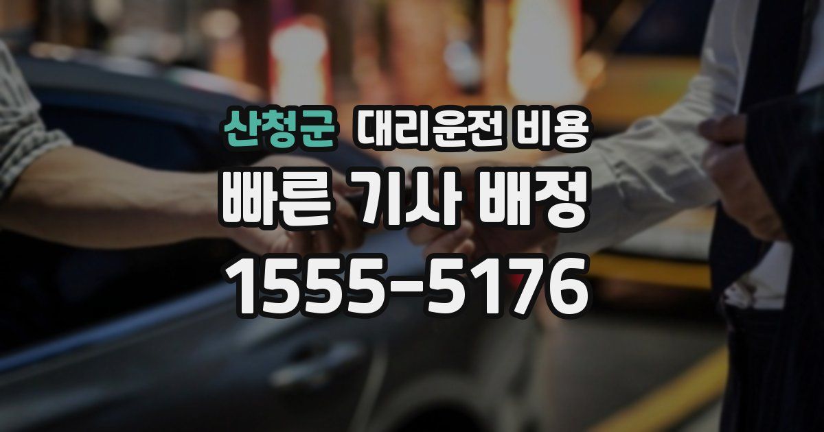 산청군 대리운전 가격