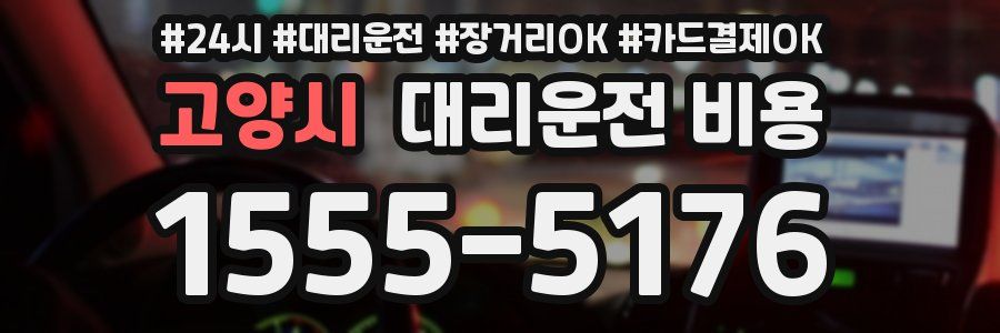 고양시 대리운전 비용