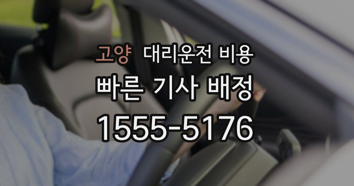 고양 대리운전 가격