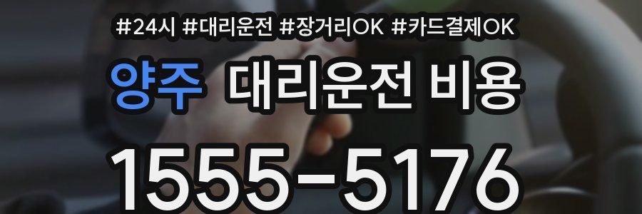양주 대리운전 비용