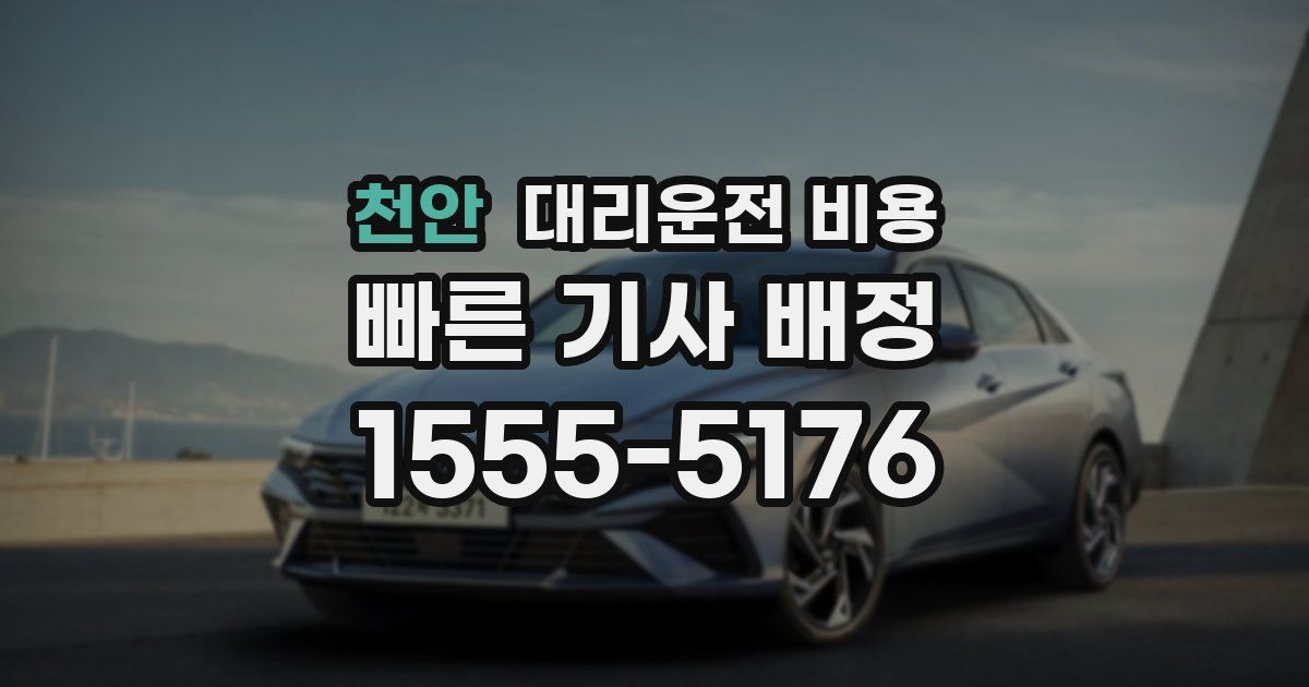 천안 대리운전 가격