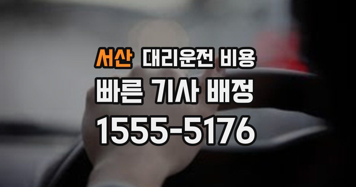 서산 대리운전 가격