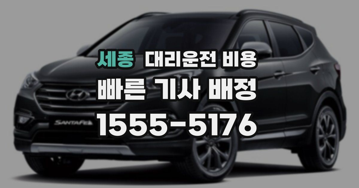 세종 대리운전 가격