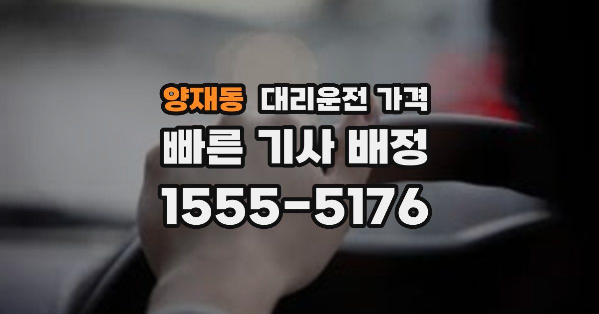 양재동 대리운전 가격