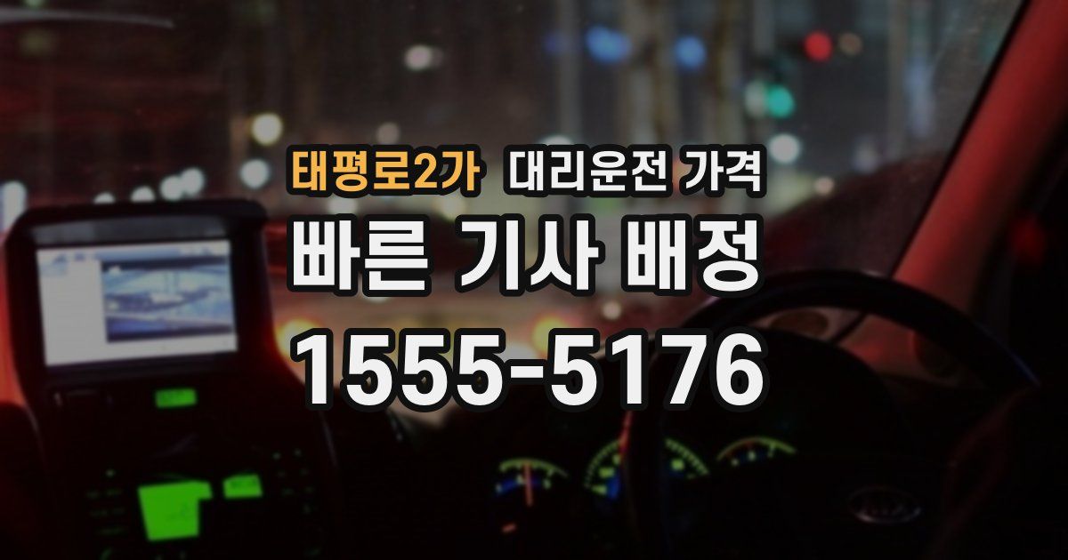 태평로2가 대리운전 가격