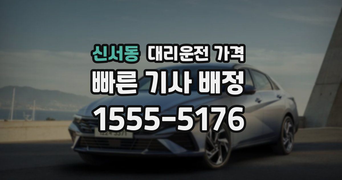 신서동 대리운전 가격