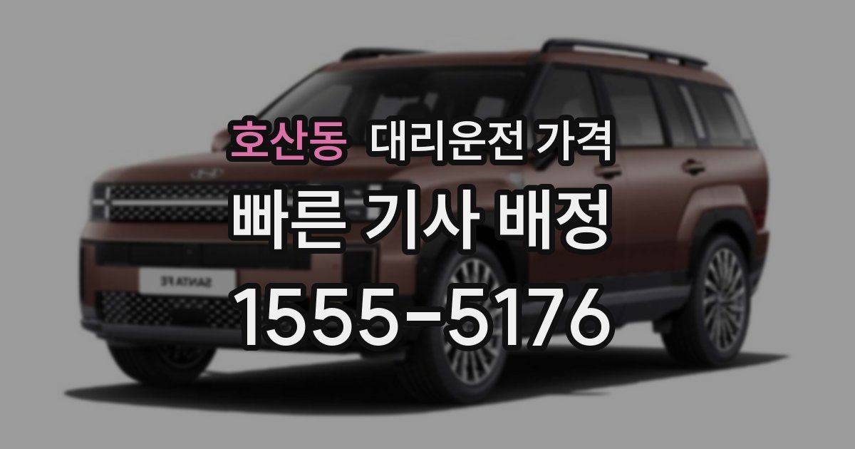 호산동 대리운전 가격