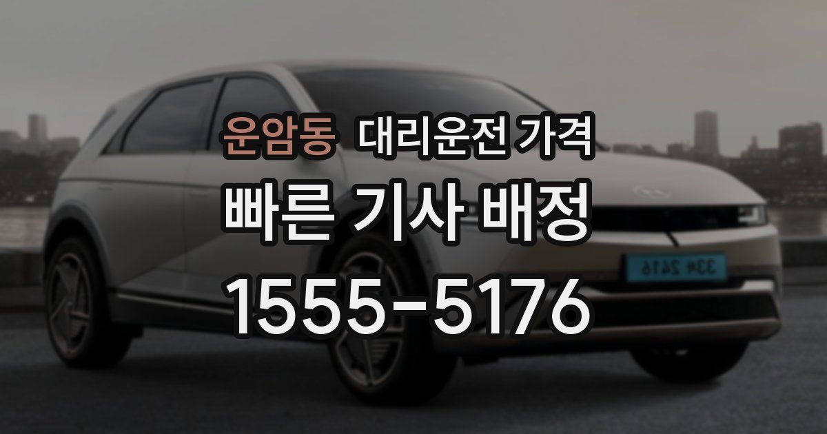 운암동 대리운전 가격