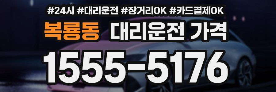복룡동 대리운전 가격