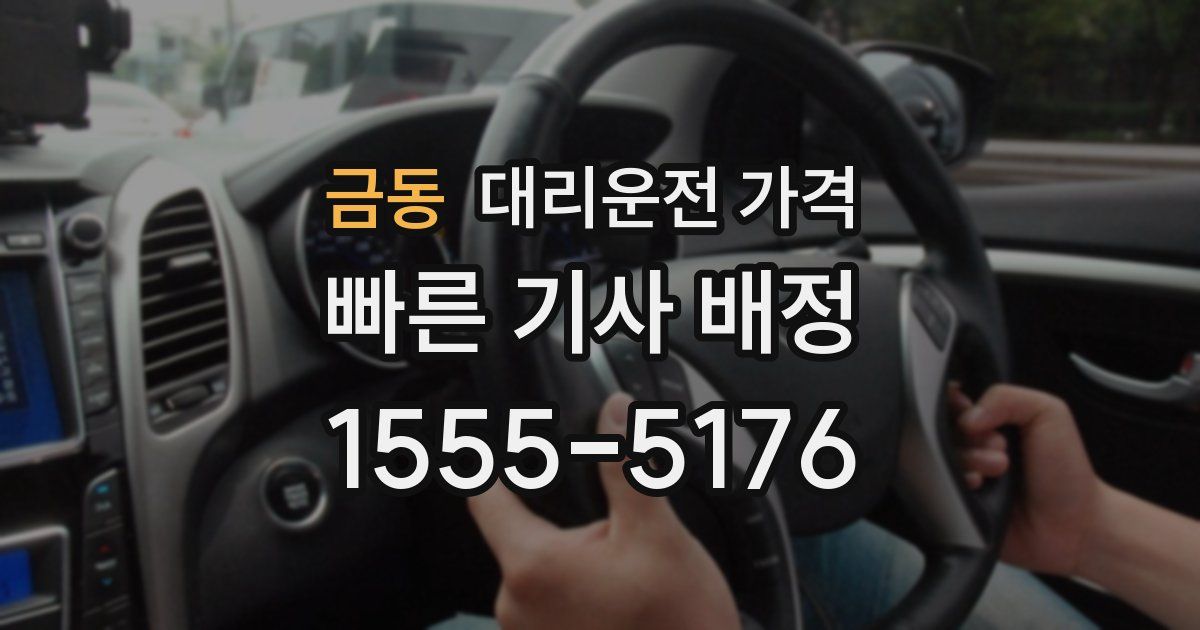 금동 대리운전 가격