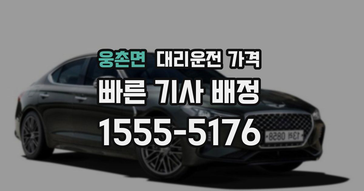 웅촌면 대리운전 가격