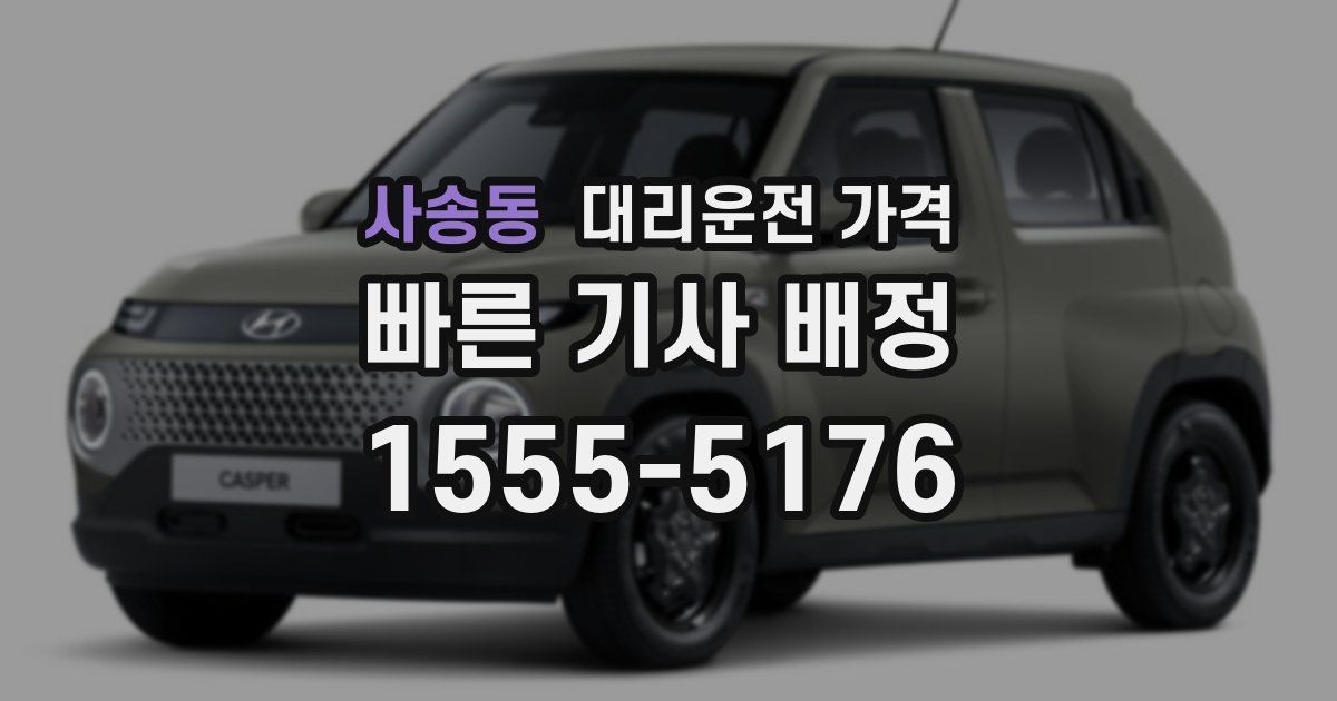 사송동 대리운전 가격