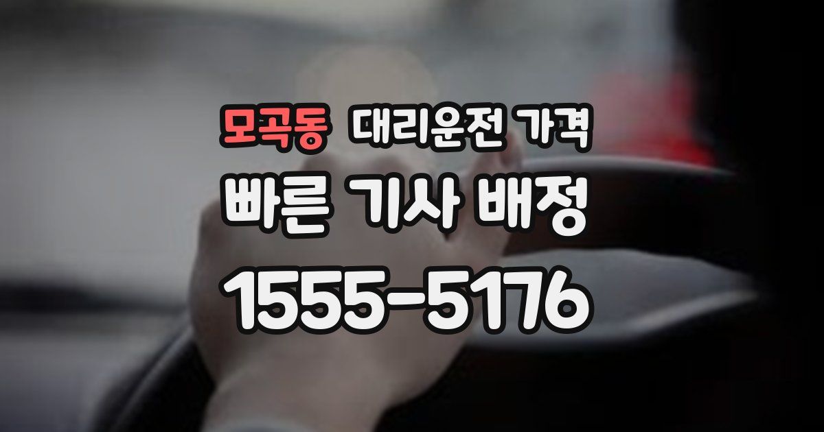 모곡동 대리운전 가격