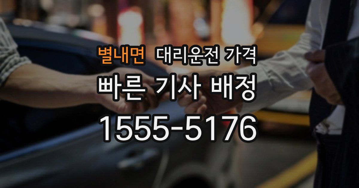 별내면 대리운전 가격