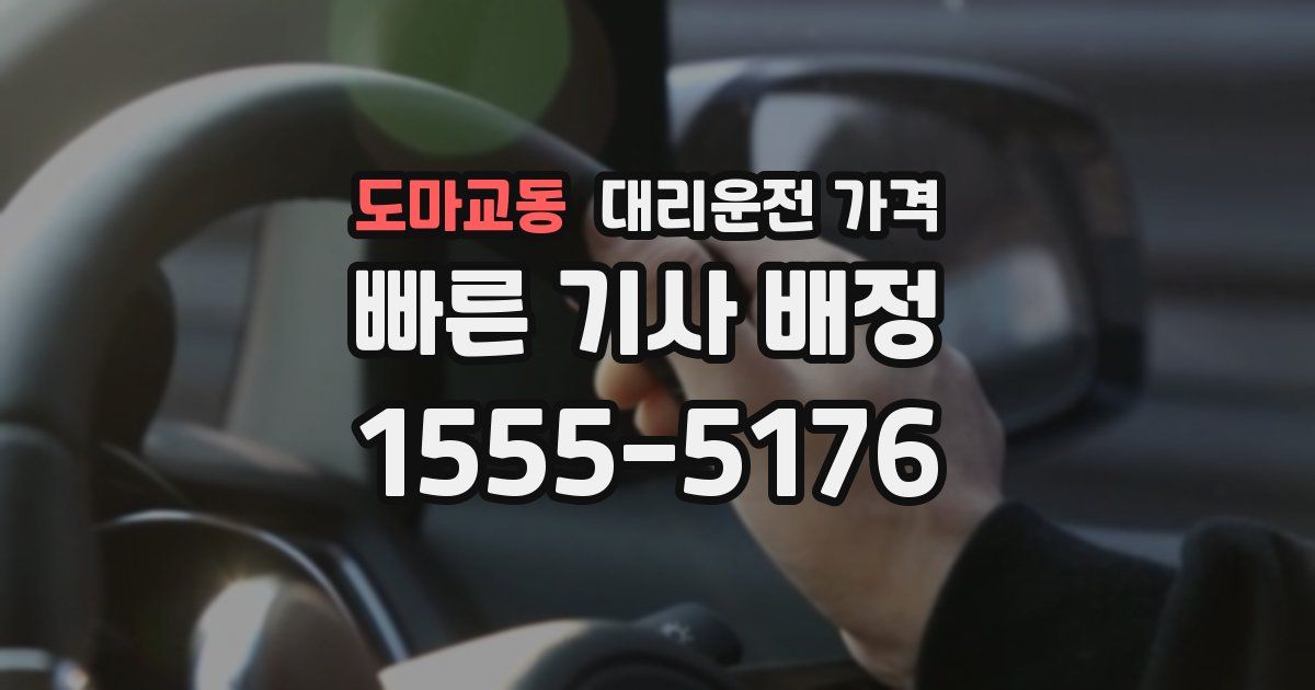 도마교동 대리운전 가격