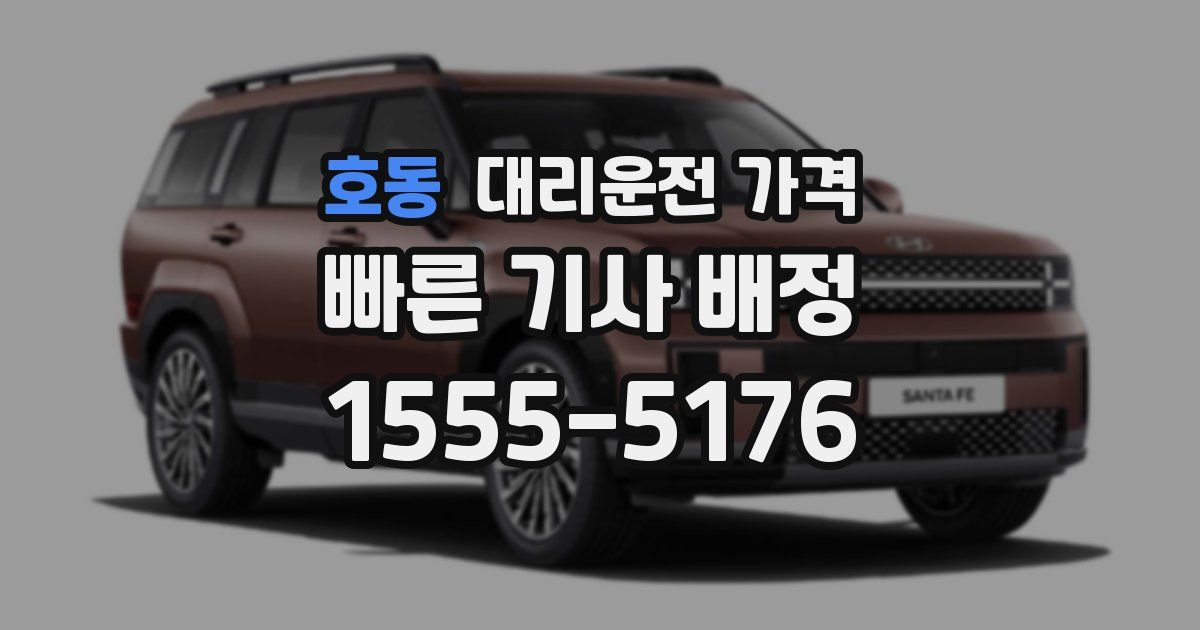 호동 대리운전 가격