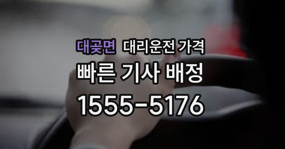 대곶면 대리운전 가격
