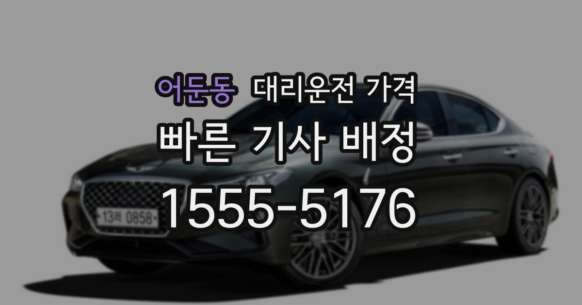 어둔동 대리운전 가격