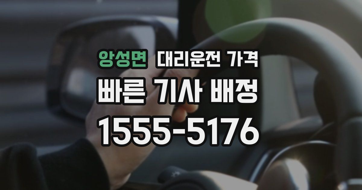 앙성면 대리운전 가격