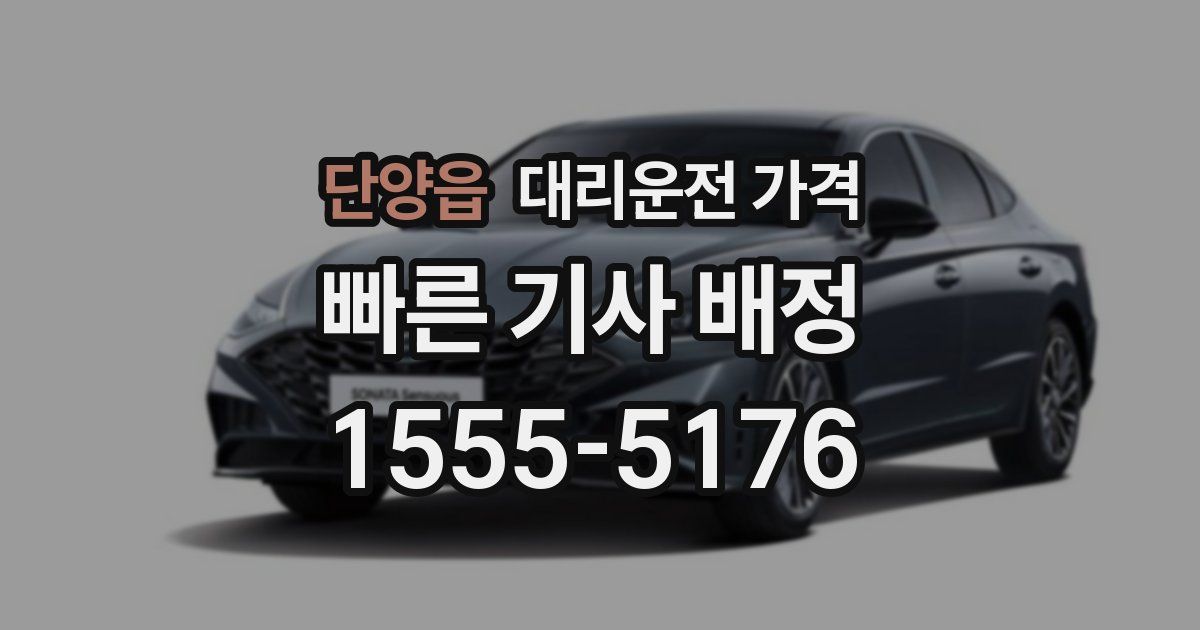 단양읍 대리운전 가격