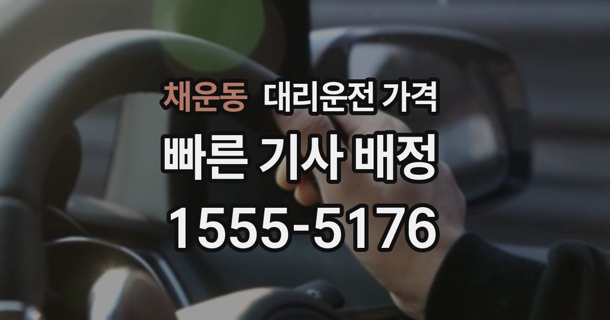 채운동 대리운전 가격