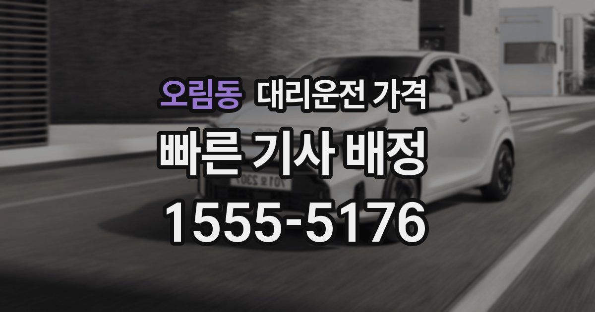 오림동 대리운전 가격