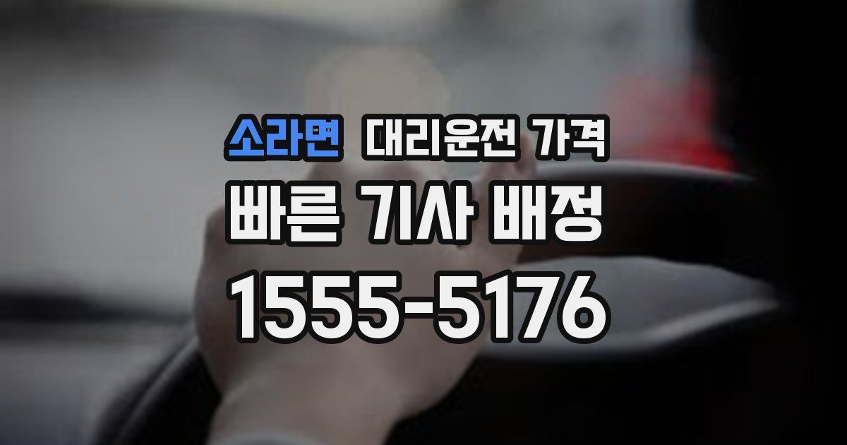 소라면 대리운전 가격