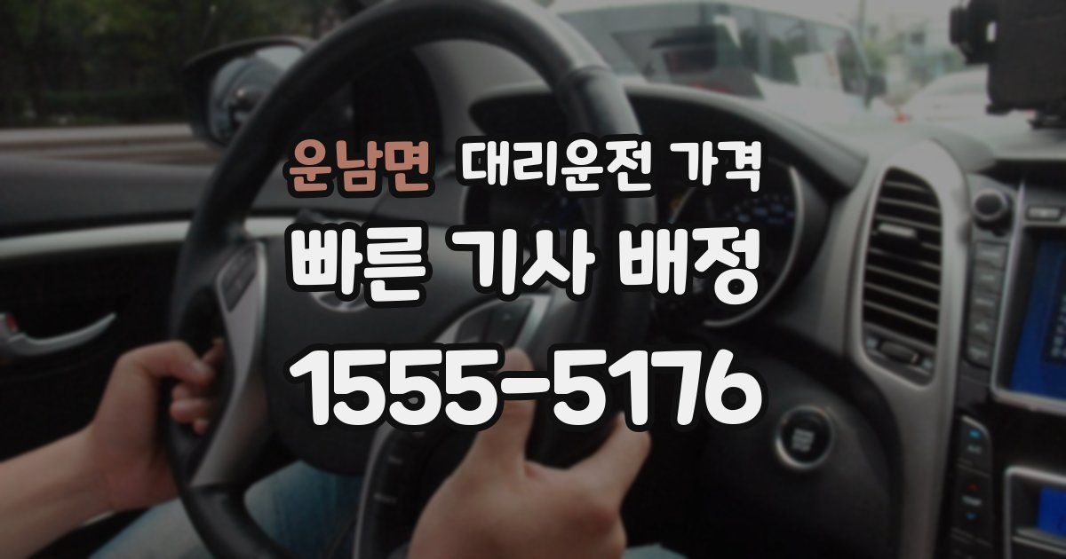 운남면 대리운전 가격