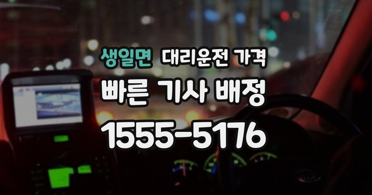 생일면 대리운전 가격