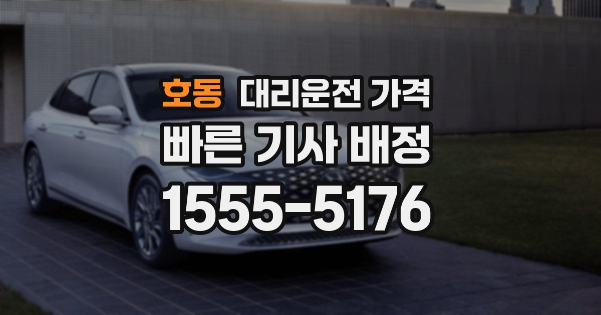 호동 대리운전 가격