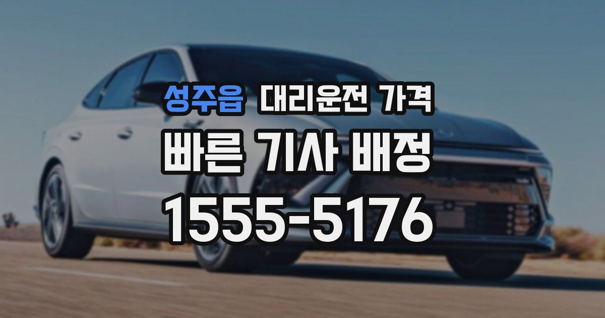 성주읍 대리운전 가격