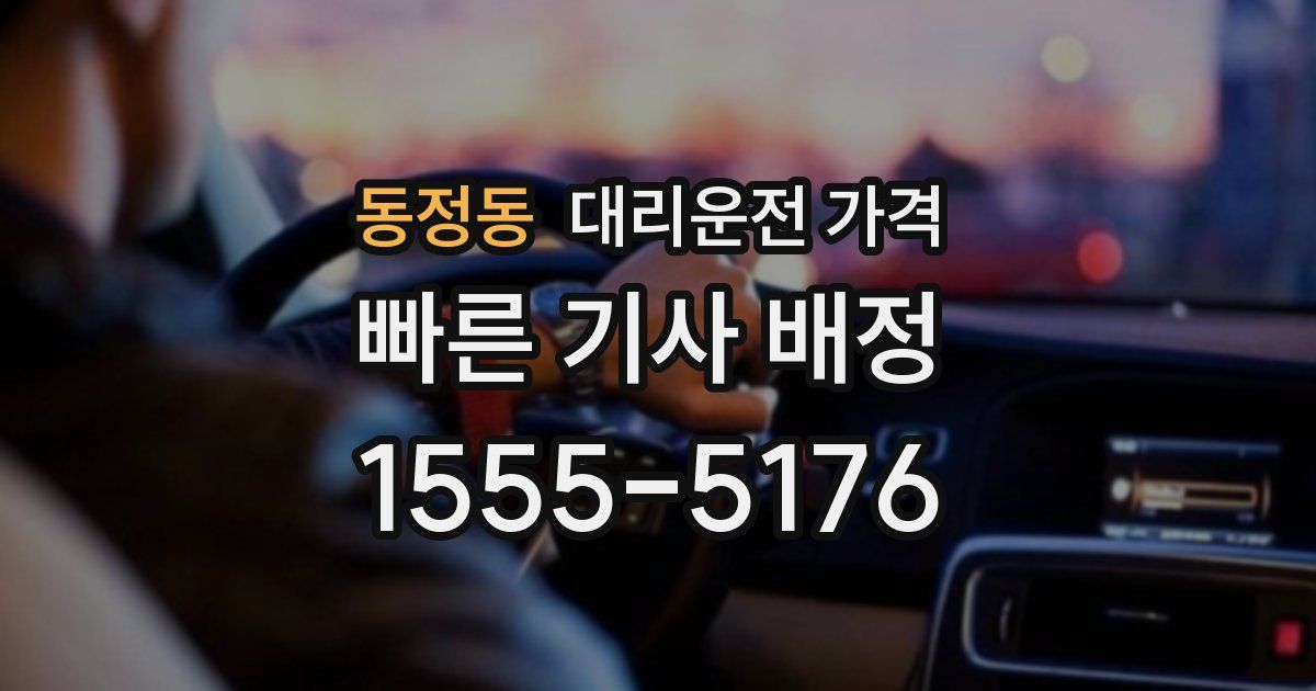 동정동 대리운전 가격