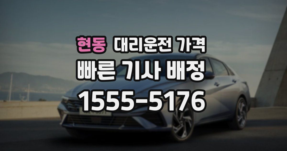 현동 대리운전 가격