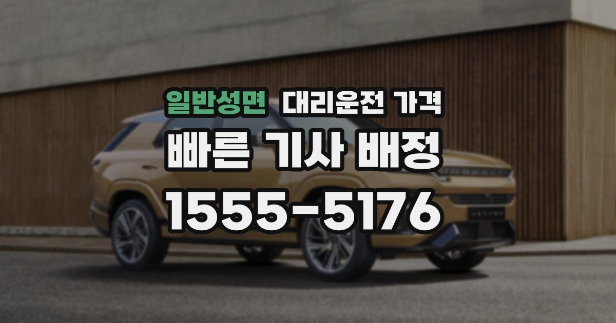 일반성면 대리운전 가격