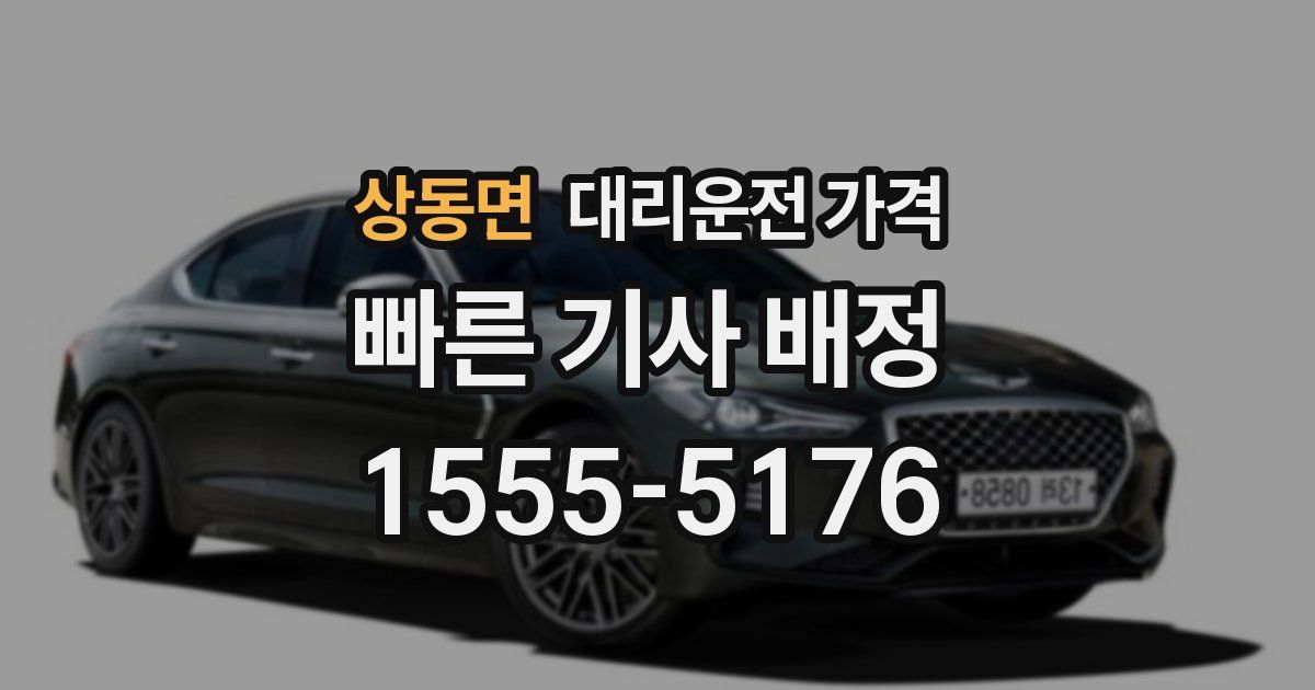 상동면 대리운전 가격