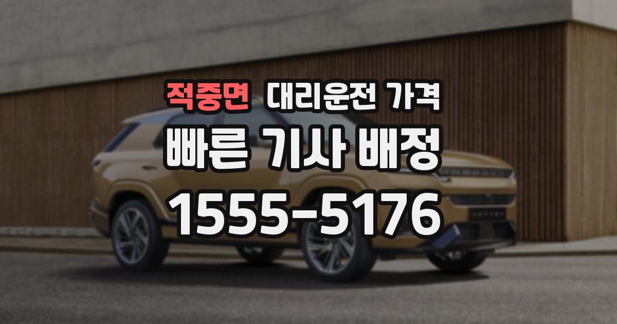 적중면 대리운전 가격