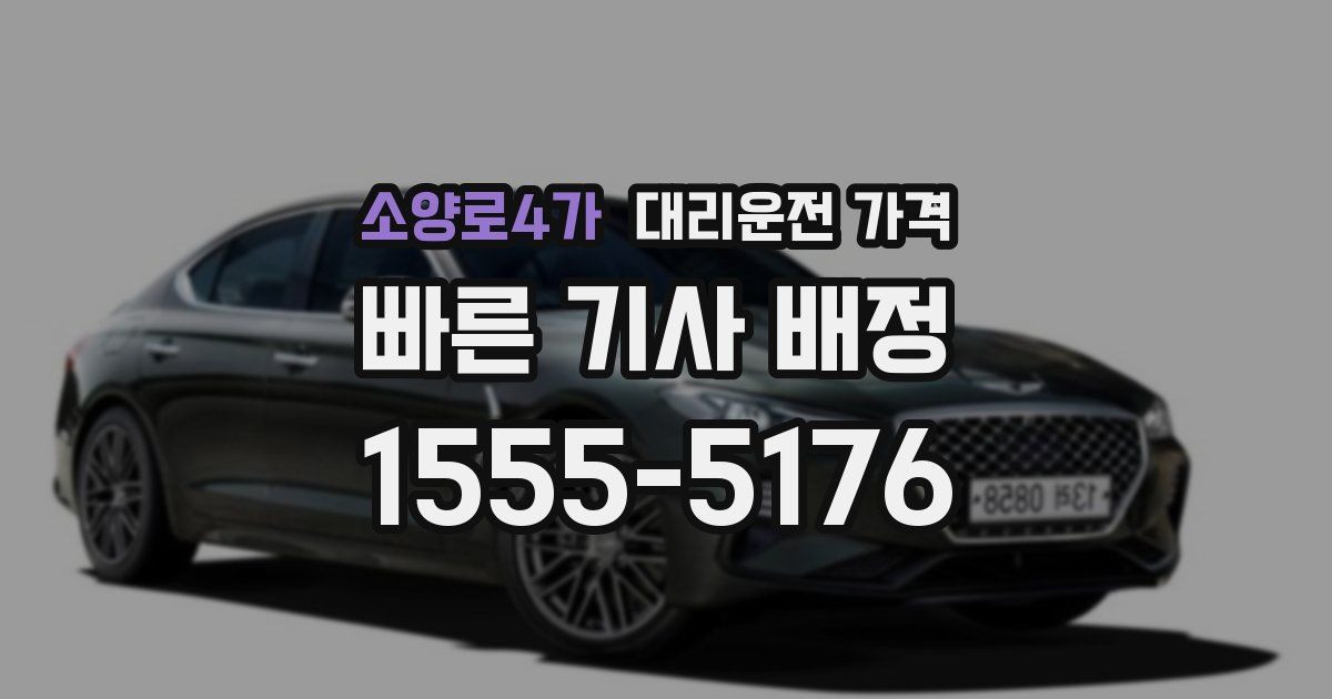 소양로4가 대리운전 가격