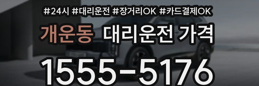 개운동 대리운전 가격