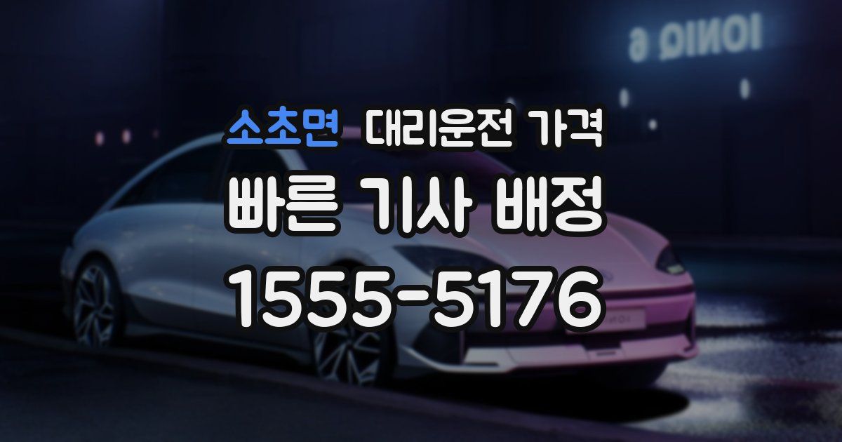 소초면 대리운전 가격