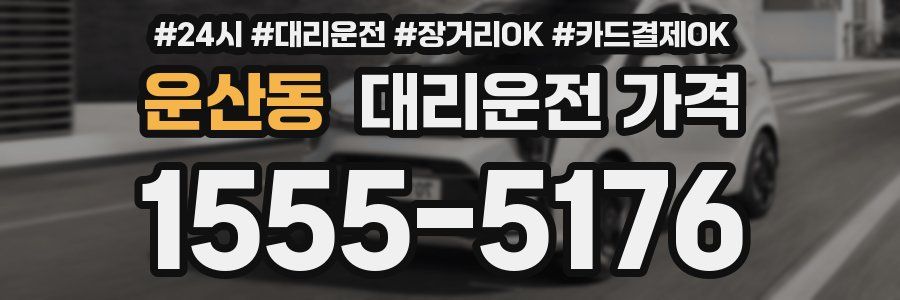 운산동 대리운전 가격