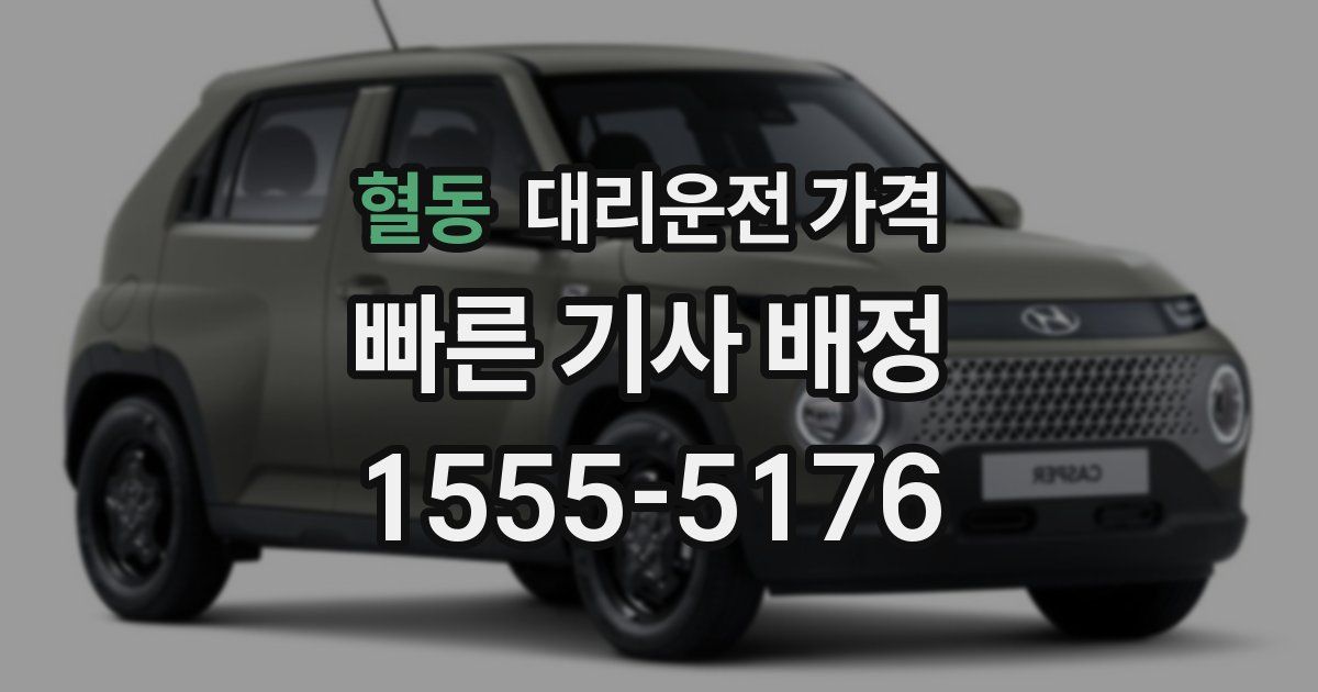 혈동 대리운전 가격