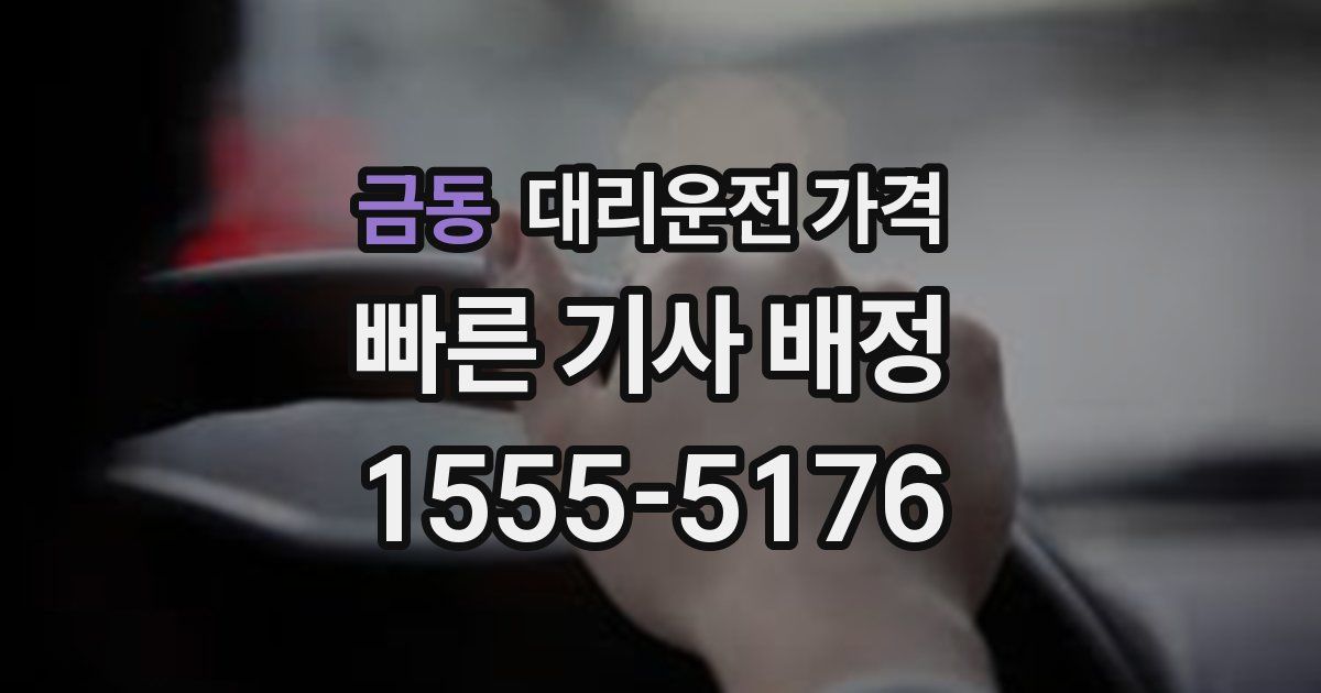 금동 대리운전 가격