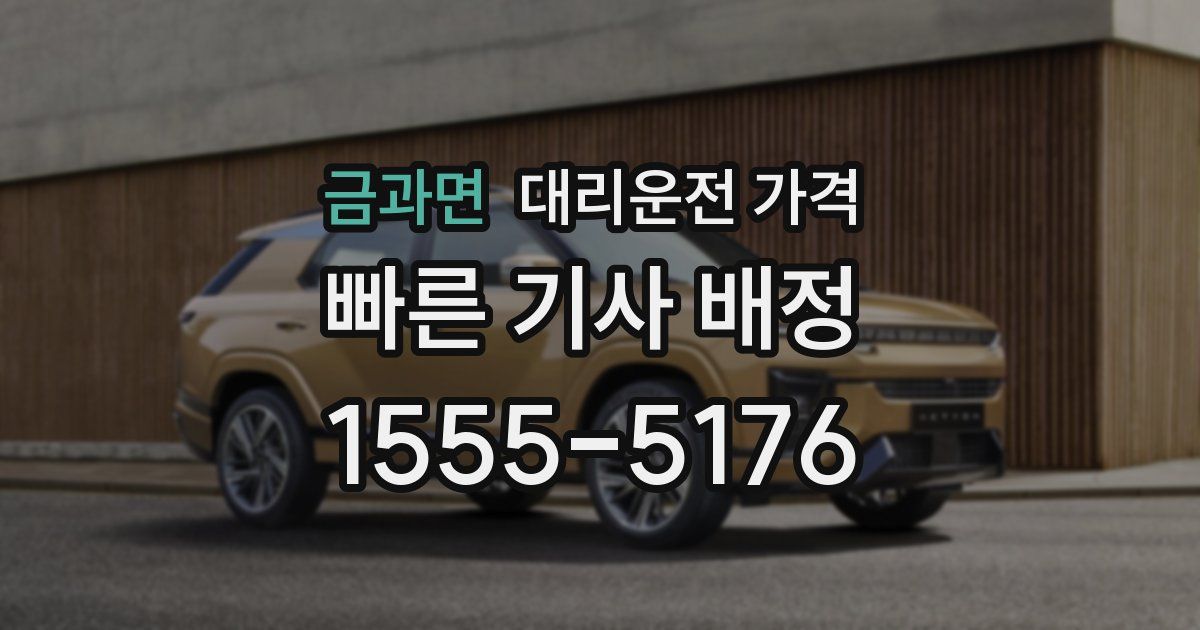 금과면 대리운전 가격